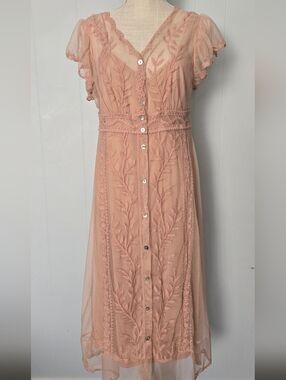 Miss Me Blush Pink Embroidered Maxi Dress